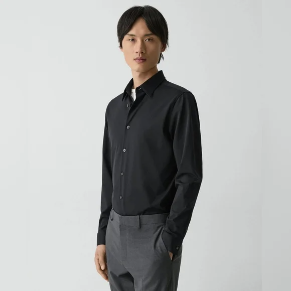 THEORY Men's Sylvain Shirt in Structure Knit - Picture 3 of 4